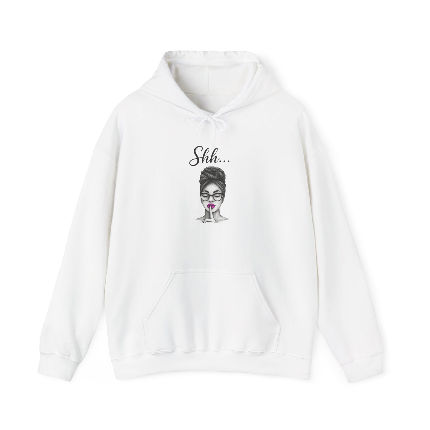 Elegant Shhh... Graphic Hoodie for Cozy Comfort, Trendy Streetwear, Gift for Her, Relaxation Wear, Casual Everyday Style