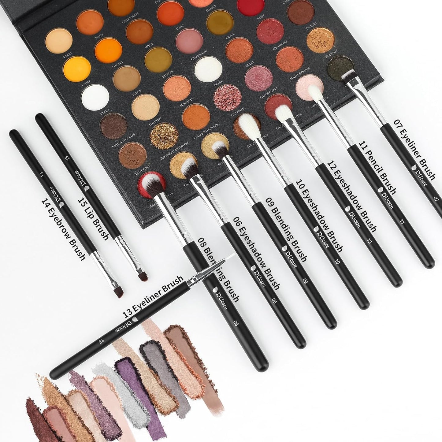 Makeup Brushes with Travel Bag 15Pcs Makeup Brush Set Kabuki Foundation Blending Blush Eyeliner Shadow Brow Concealer Brushes Kit