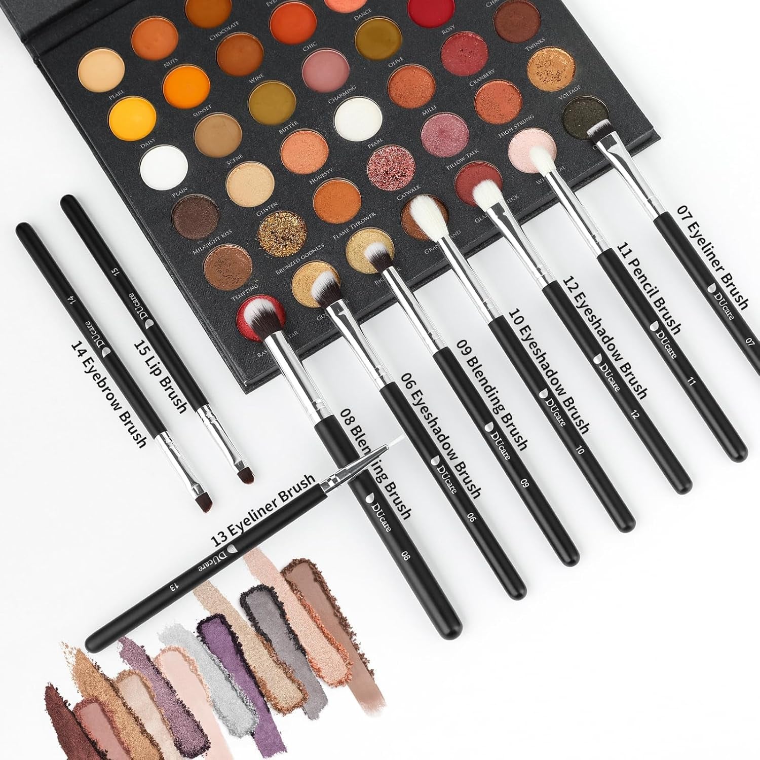 Makeup Brushes with Travel Bag 15Pcs Makeup Brush Set Kabuki Foundation Blending Blush Eyeliner Shadow Brow Concealer Brushes Kit