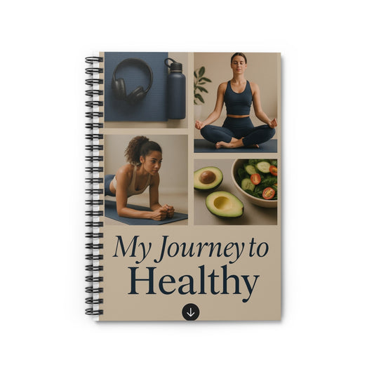Healthy Lifestyle Spiral Notebook, Fitness Journal, Mindfulness Diary, Wellness Planner, Inspirational Notebook