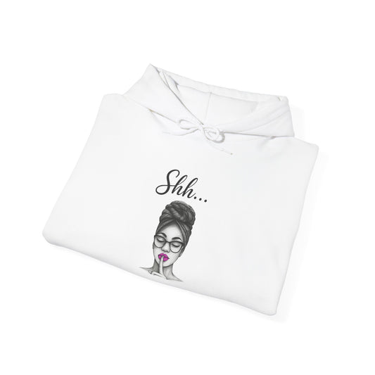 Elegant Shhh... Graphic Hoodie for Cozy Comfort, Trendy Streetwear, Gift for Her, Relaxation Wear, Casual Everyday Style