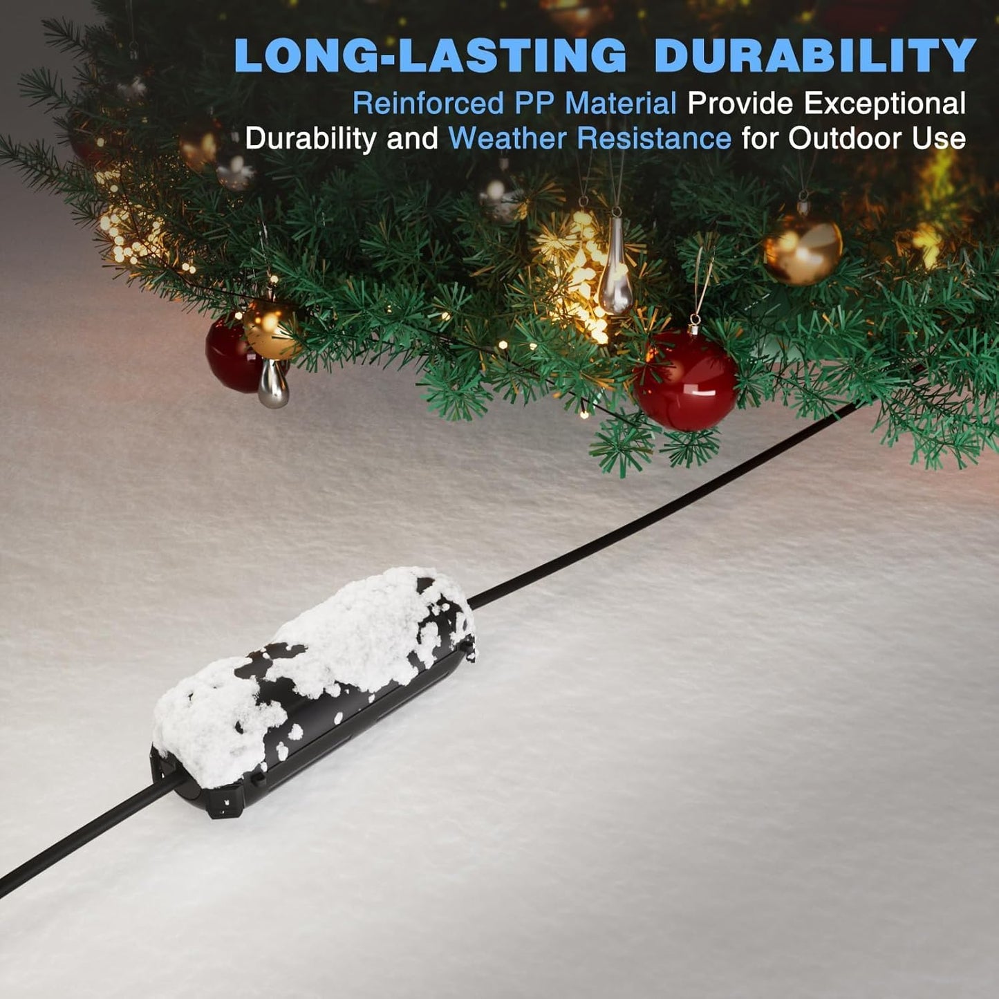 [3 Pack] Outdoor Extension Cord Safety Cover with Waterproof Seal, Weatherproof Electrical Connection Box to Protect Outdoor Outlet, Plug, Socket, Christmas Holiday Decoration Light, Black