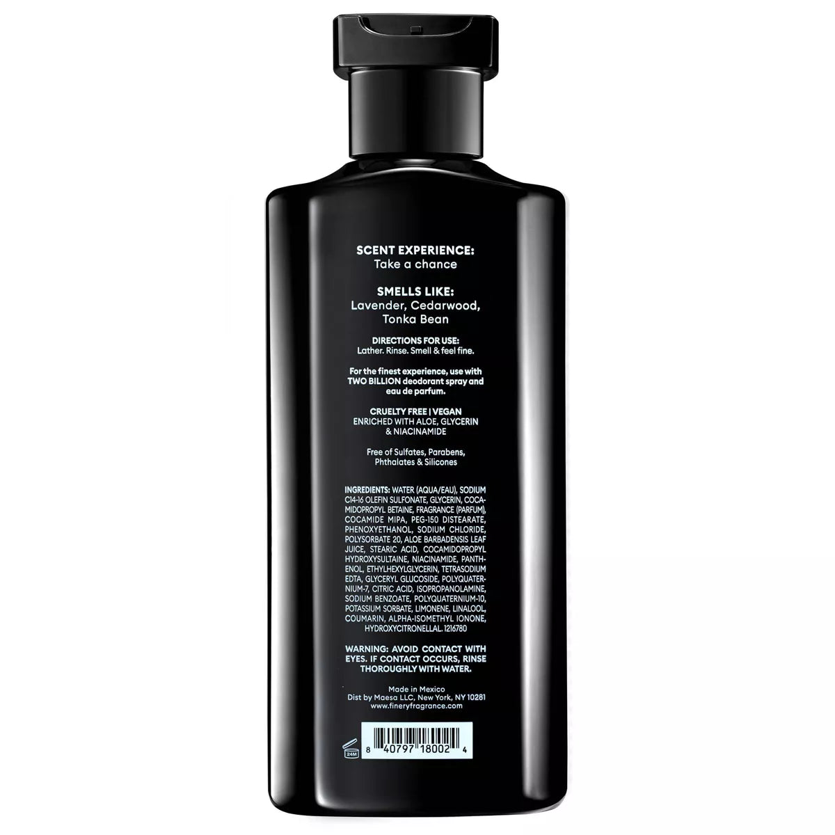 Fine'Ry. Men'S Body Wash - Two Billion - 14.5 Fl Oz: Fresh Scent, Whole Body, Normal Skin, Liquid Form