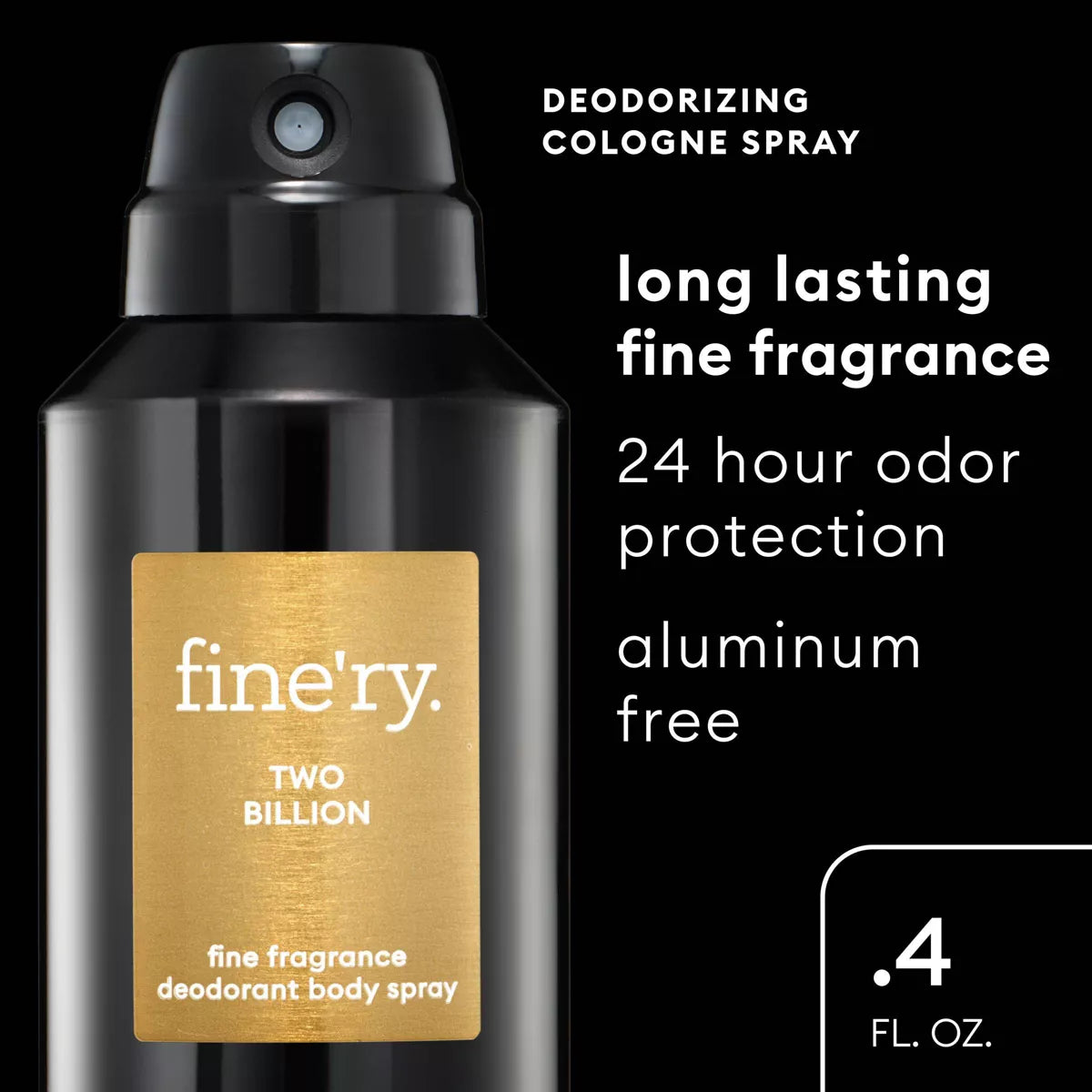 Fine'Ry. Men'S Deodorant Spray - Two Billion - 4Oz: Fresh Scent, under Arm Application