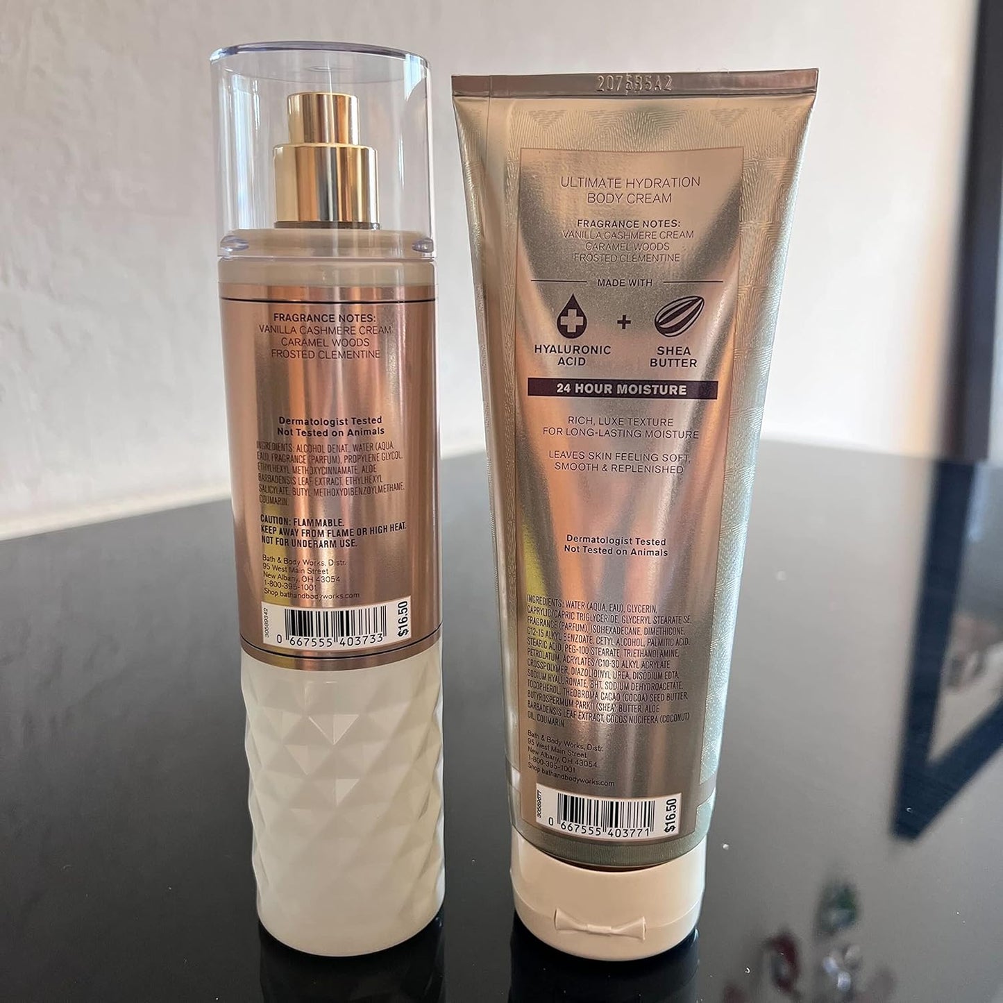 Gift Set - Snowflakes and Cashmere - Fragrance Mist (8 Oz) and Body Cream (8 Oz) Packaging Varies