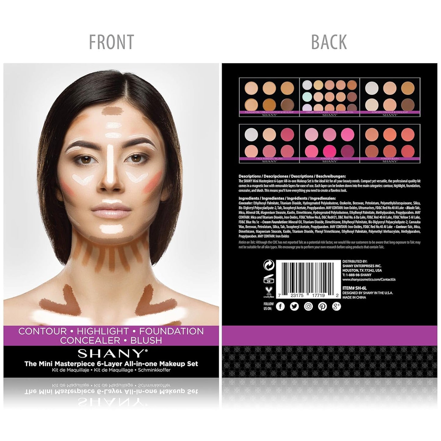the Mini Masterpiece 6 Layers Makeup Foundation, Concealer, Camouflage, Contour, Blush and Face Cosmetics Sets - 6 Make up Kits Palettes