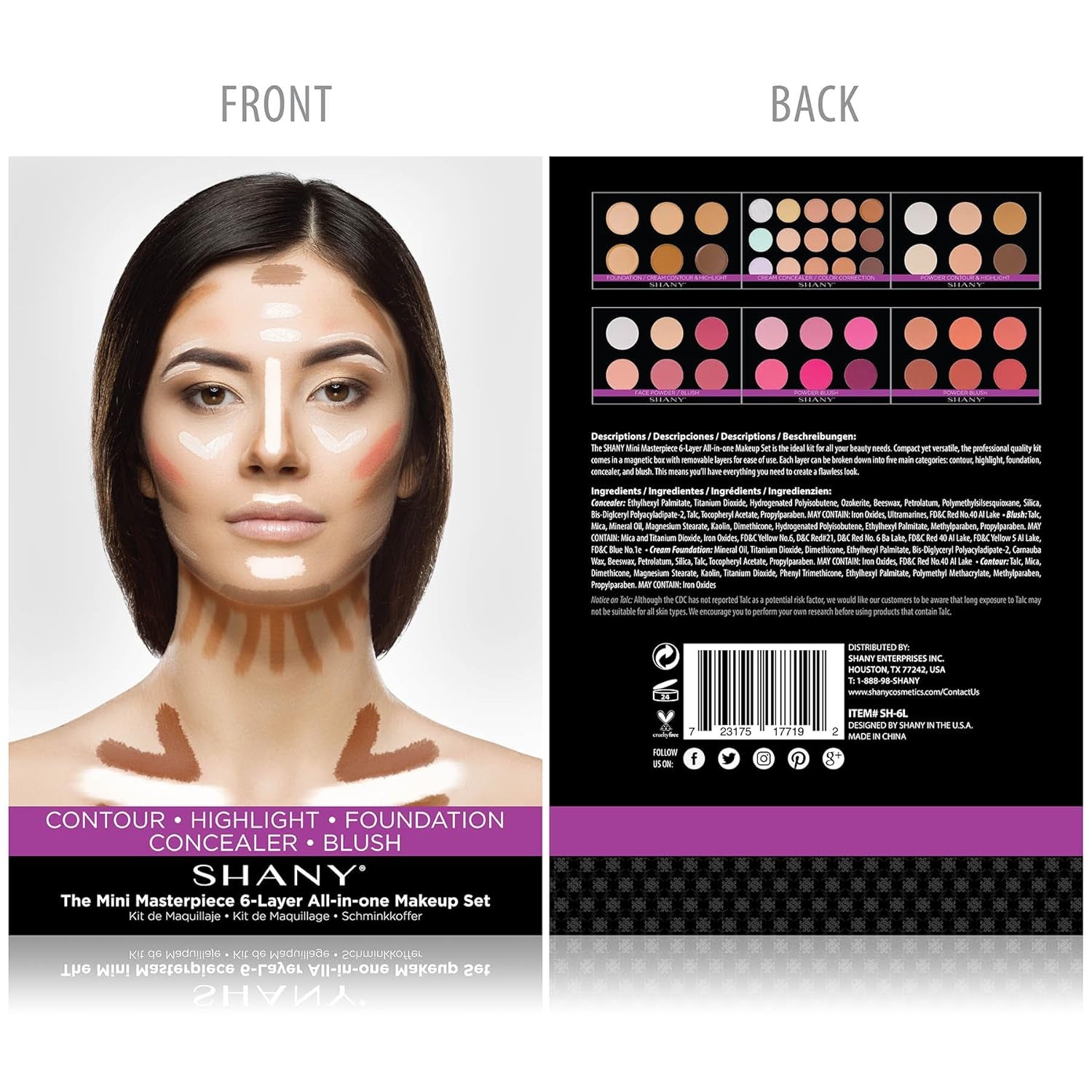 the Mini Masterpiece 6 Layers Makeup Foundation, Concealer, Camouflage, Contour, Blush and Face Cosmetics Sets - 6 Make up Kits Palettes
