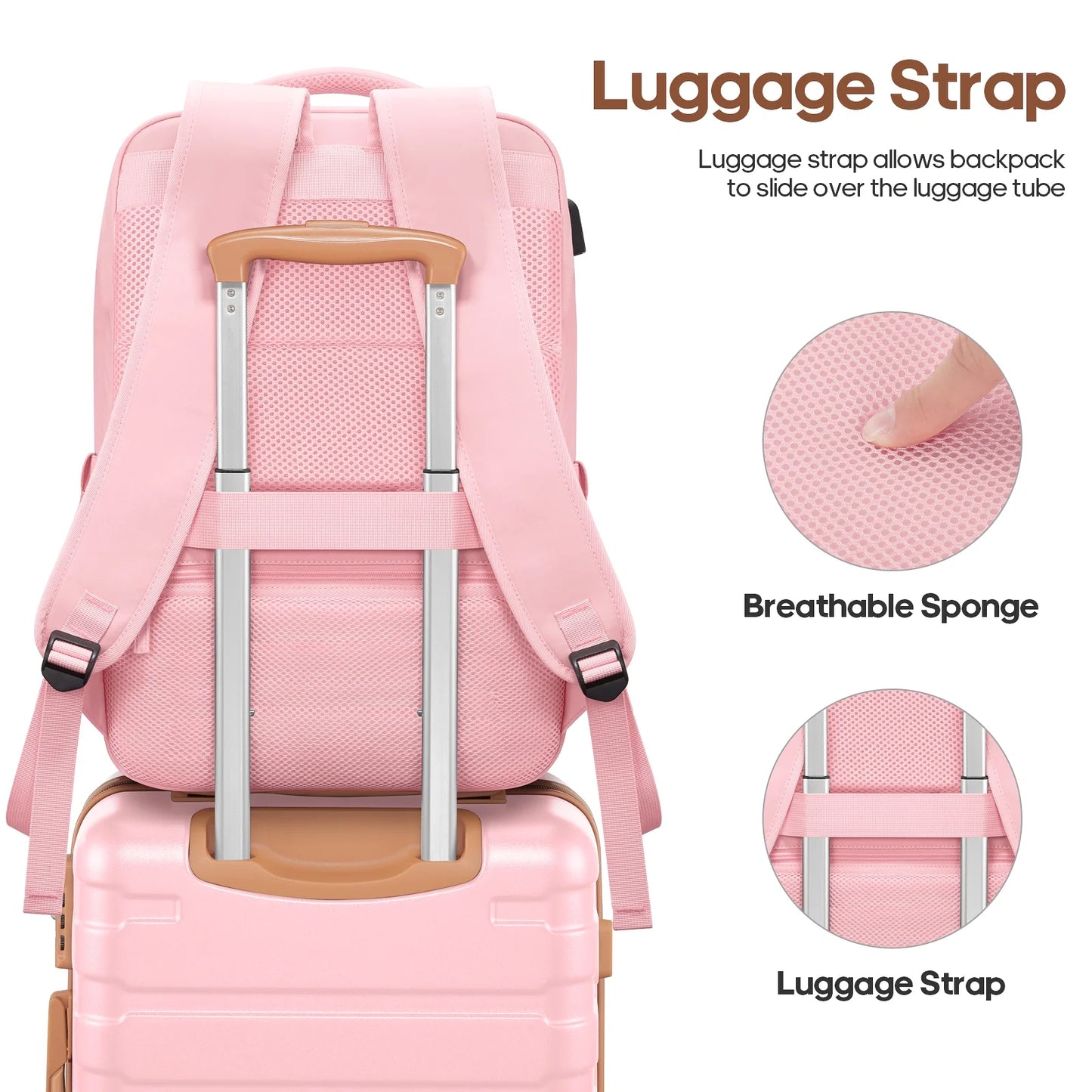 Carry on Luggage Set 3 Piece Hard Shell Luggage Sets with Spinner Wheels TSA Lock Carry on with Backpack Set