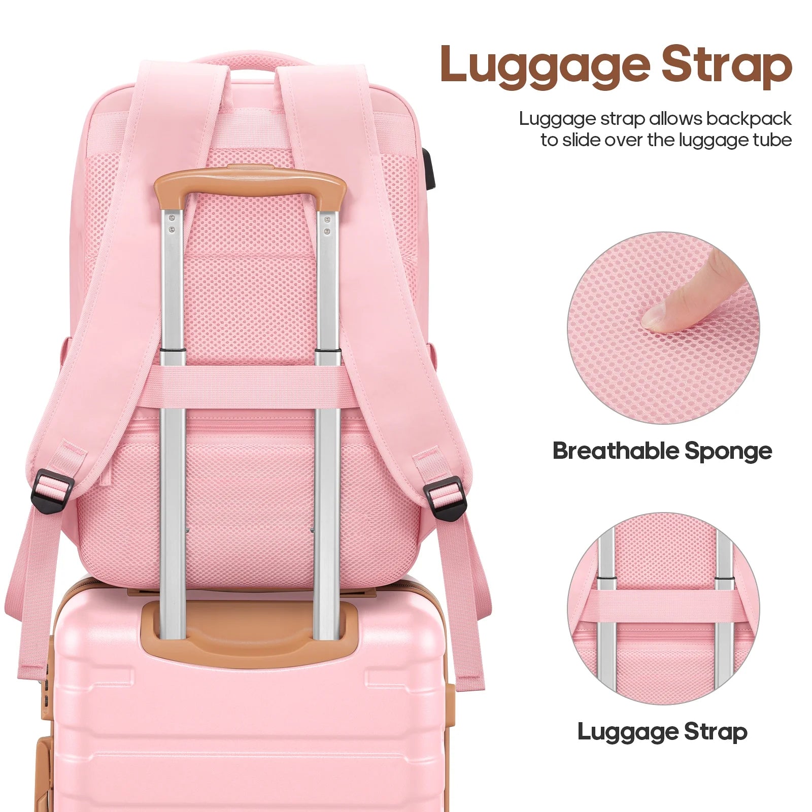 Carry on Luggage Set 3 Piece Hard Shell Luggage Sets with Spinner Wheels TSA Lock Carry on with Backpack Set