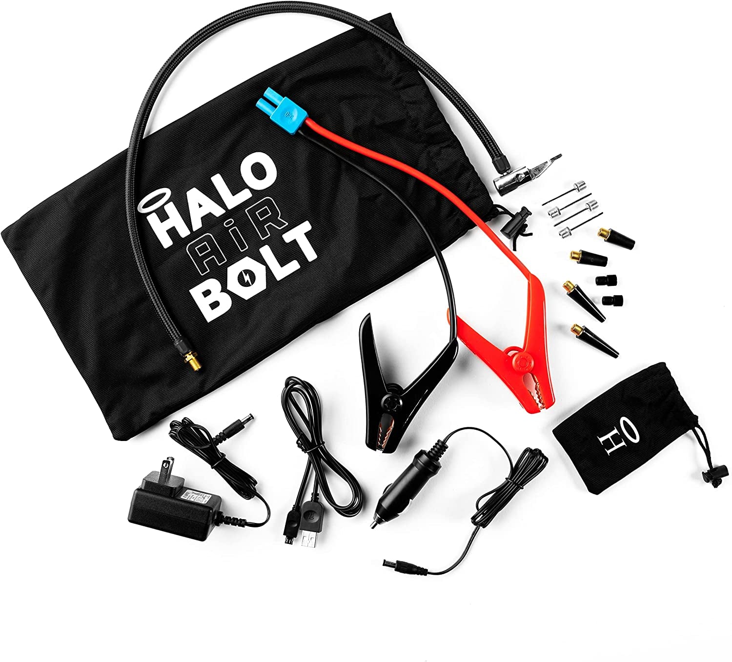 Bolt Air 58830 Portable Car Battery Jump Starter | 100 PSI Air Compressor, 58.8Wh USB Power Bank, Emergency Floodlight & Charger, Jumps Cars Suvs & Trucks, Inflates Tires, TSA Approved — Gray