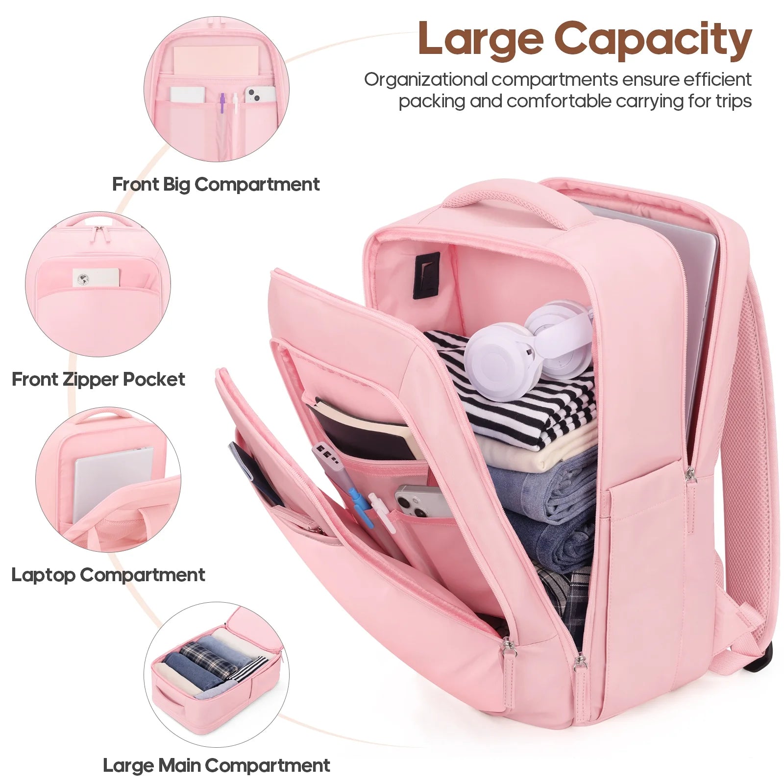 Carry on Luggage Set 3 Piece Hard Shell Luggage Sets with Spinner Wheels TSA Lock Carry on with Backpack Set