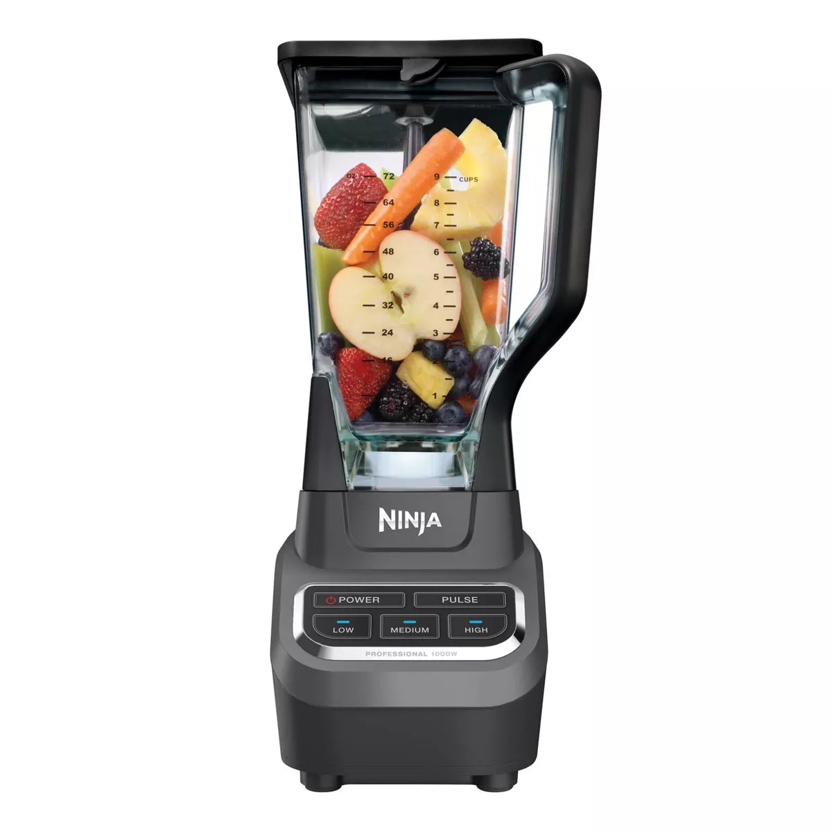 Ninja Professional Blender 1000W Black BL610: 72 Oz. Smoothie & Ice Crusher, 6-Blade Tech, 3 Speeds, Dishwasher-Safe Parts