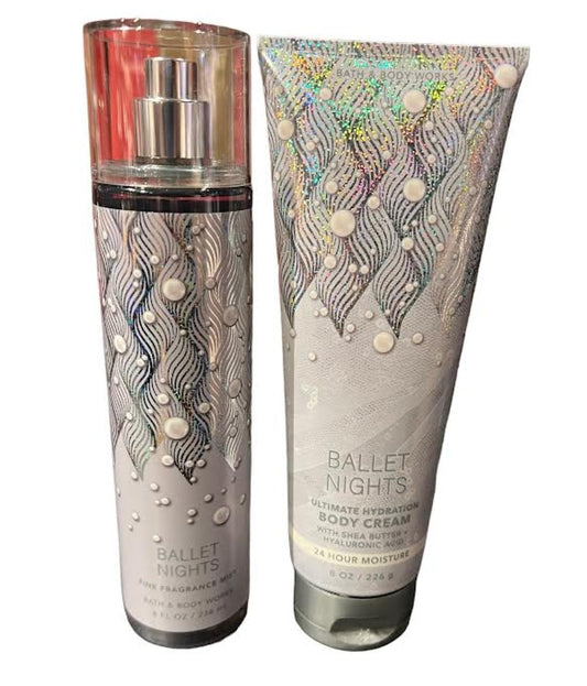 Bath and Body Works Fragrance Gift Sets (Ballet Nights Mist and Cream)
