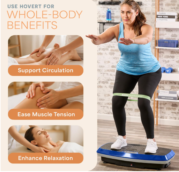 Hovert 3D Heavy Duty Vibration Plate Machine – Sturdy Dual Motor Platform with Lateral & 3D Motion – Full Body Workout for Strength, Balance, Recovery & Circulation