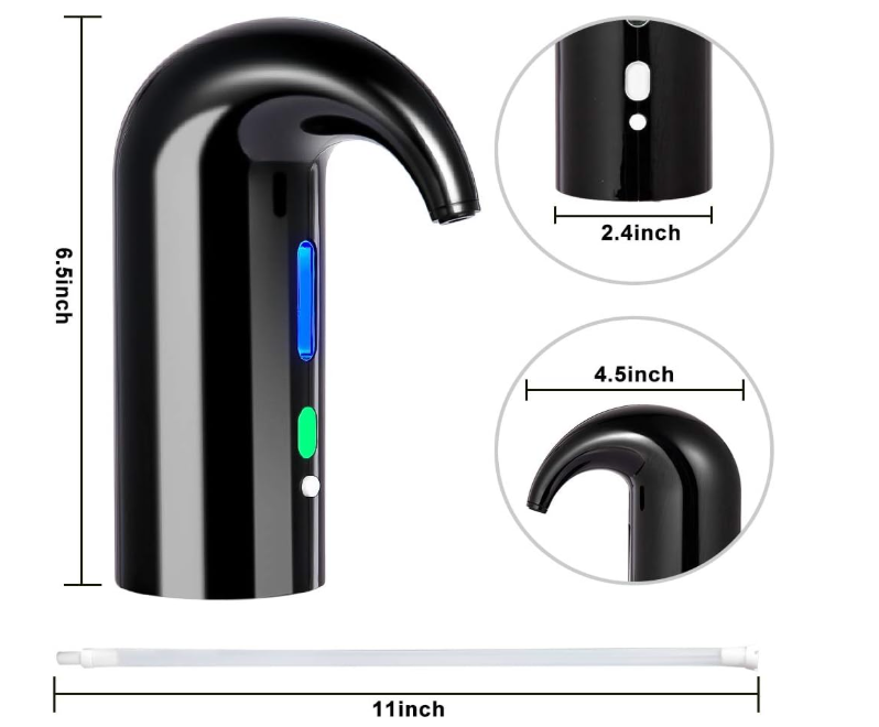 Electric Wine Aerator, Electric Wine Pourer and Wine Dispenser Pump, Multi-Smart Automatic Filter Wine Dispenser with USB Rechargeable for Travel, Home and Bar(Black)