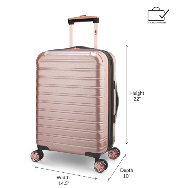 Hardside Fibertech Luggage 20" Carry-On Luggage, Rose Gold