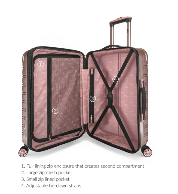 Hardside Fibertech Luggage 20" Carry-On Luggage, Rose Gold