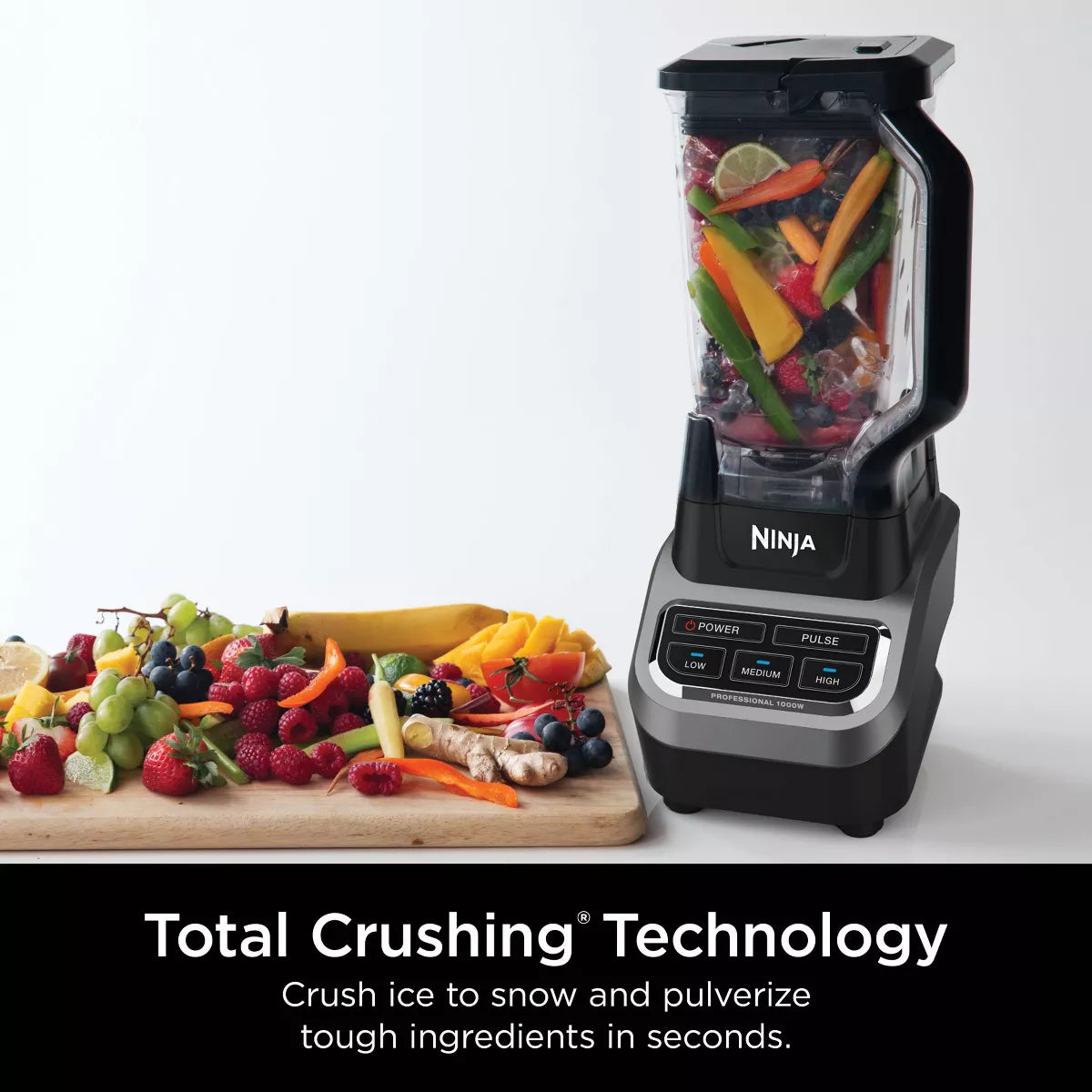 Ninja Professional Blender 1000W Black BL610: 72 Oz. Smoothie & Ice Crusher, 6-Blade Tech, 3 Speeds, Dishwasher-Safe Parts