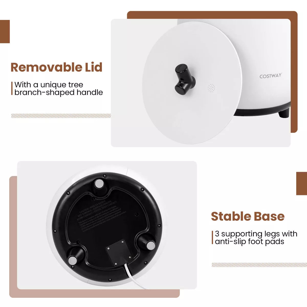 Costway 23L room Towel Warmer Bucket 4 Timer with Fragrance Holder & 3-Level Heating Grey/White/Black/Brown