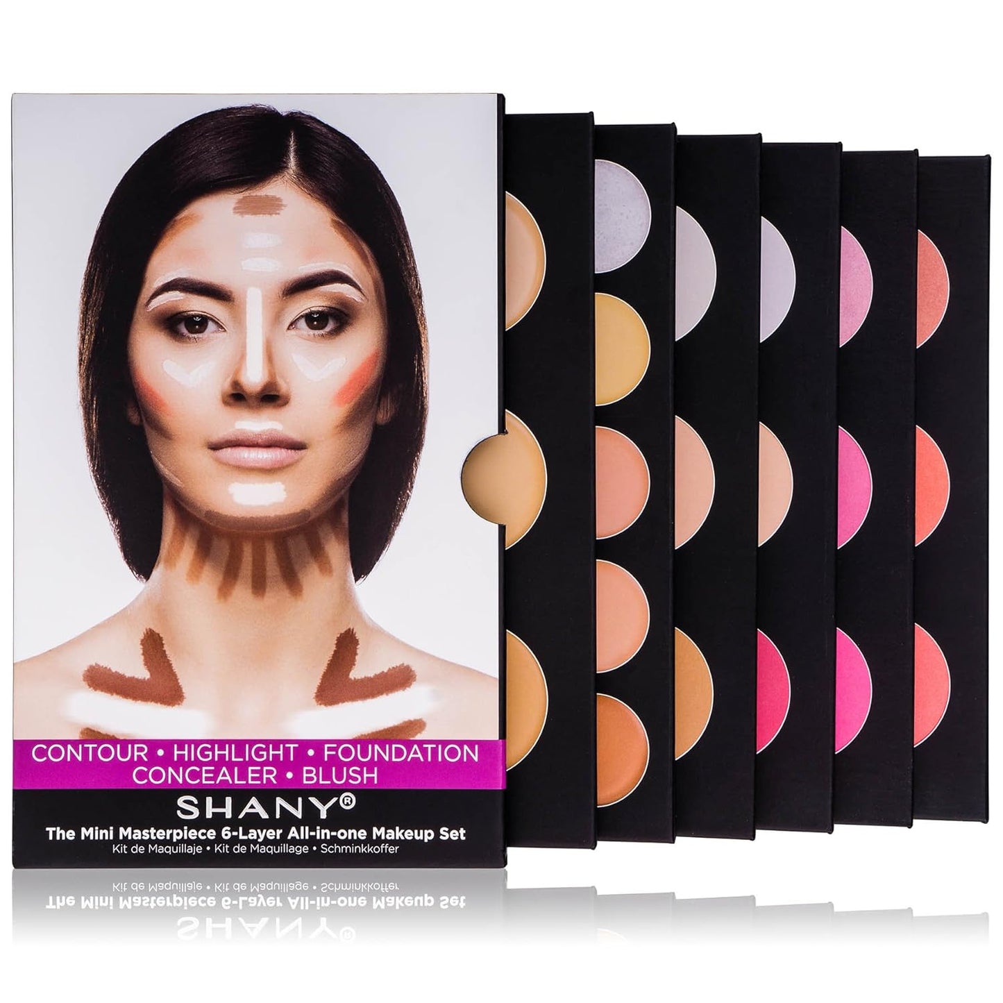 the Mini Masterpiece 6 Layers Makeup Foundation, Concealer, Camouflage, Contour, Blush and Face Cosmetics Sets - 6 Make up Kits Palettes