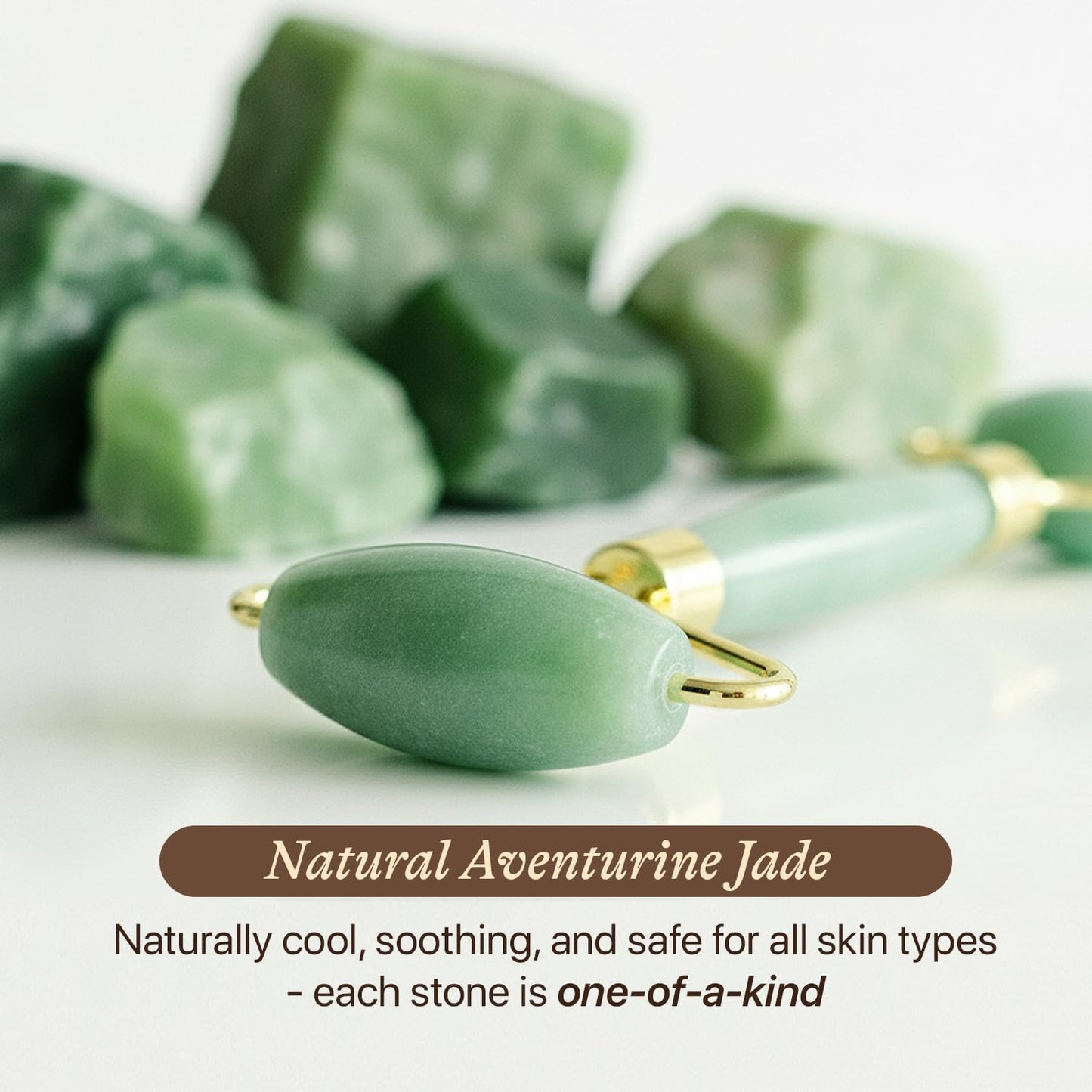 Jade Roller for Face - Smoothes Fine Lines & Wrinkles, Valentines Day Gifts, Massager Skin Care Tools with Small Eye Roller for Puffy Eyes, De-Puffing & Firming Facial Tool, Self Care Gifts for Women