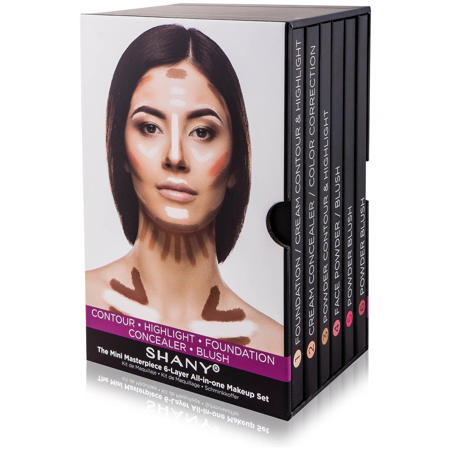 the Mini Masterpiece 6 Layers Makeup Foundation, Concealer, Camouflage, Contour, Blush and Face Cosmetics Sets - 6 Make up Kits Palettes
