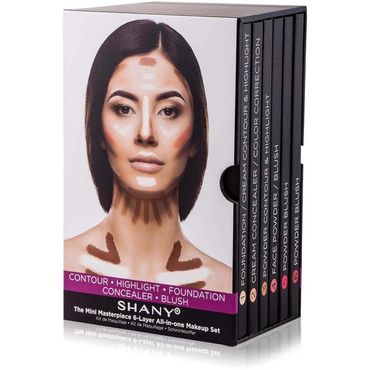 the Mini Masterpiece 6 Layers Makeup Foundation, Concealer, Camouflage, Contour, Blush and Face Cosmetics Sets - 6 Make up Kits Palettes