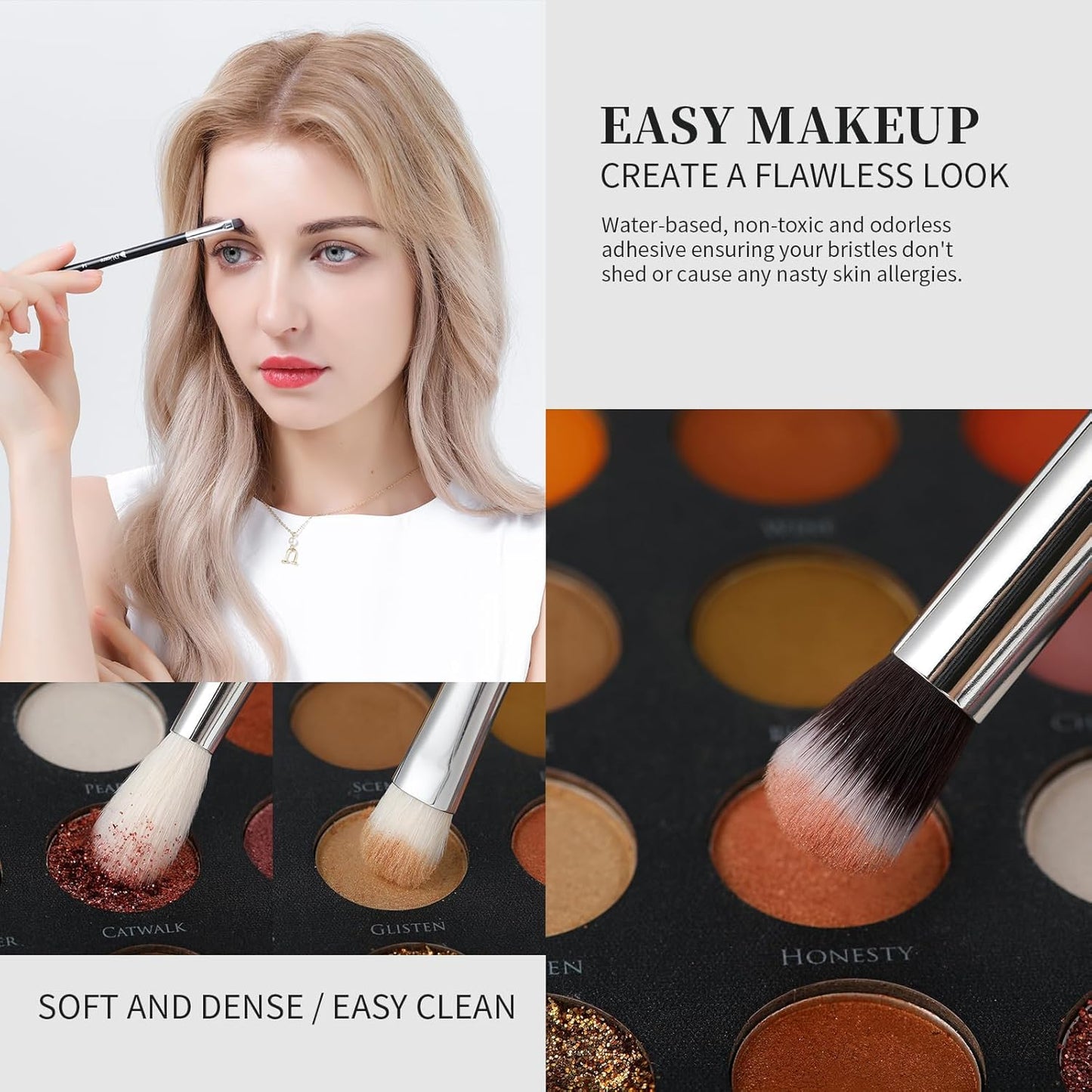 Makeup Brushes with Travel Bag 15Pcs Makeup Brush Set Kabuki Foundation Blending Blush Eyeliner Shadow Brow Concealer Brushes Kit