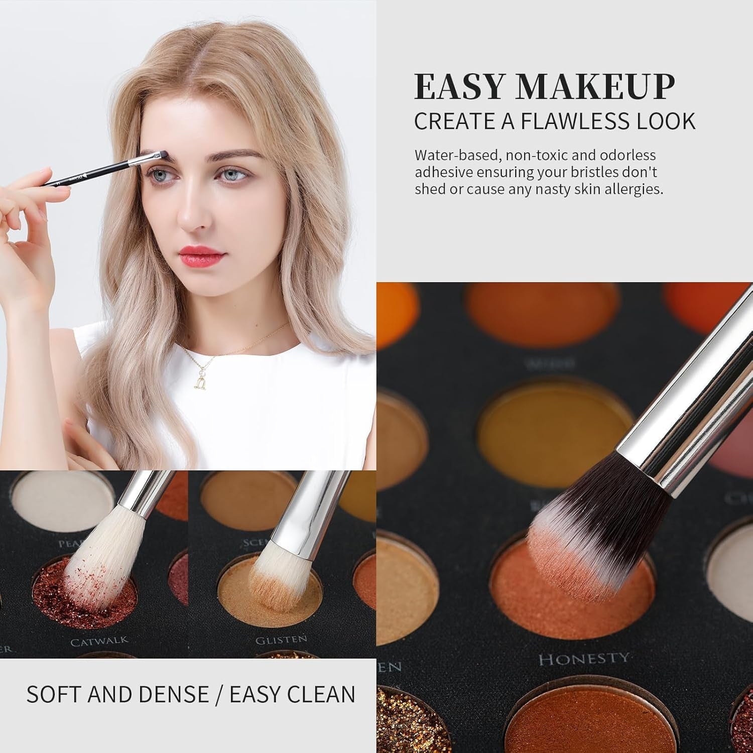 Makeup Brushes with Travel Bag 15Pcs Makeup Brush Set Kabuki Foundation Blending Blush Eyeliner Shadow Brow Concealer Brushes Kit