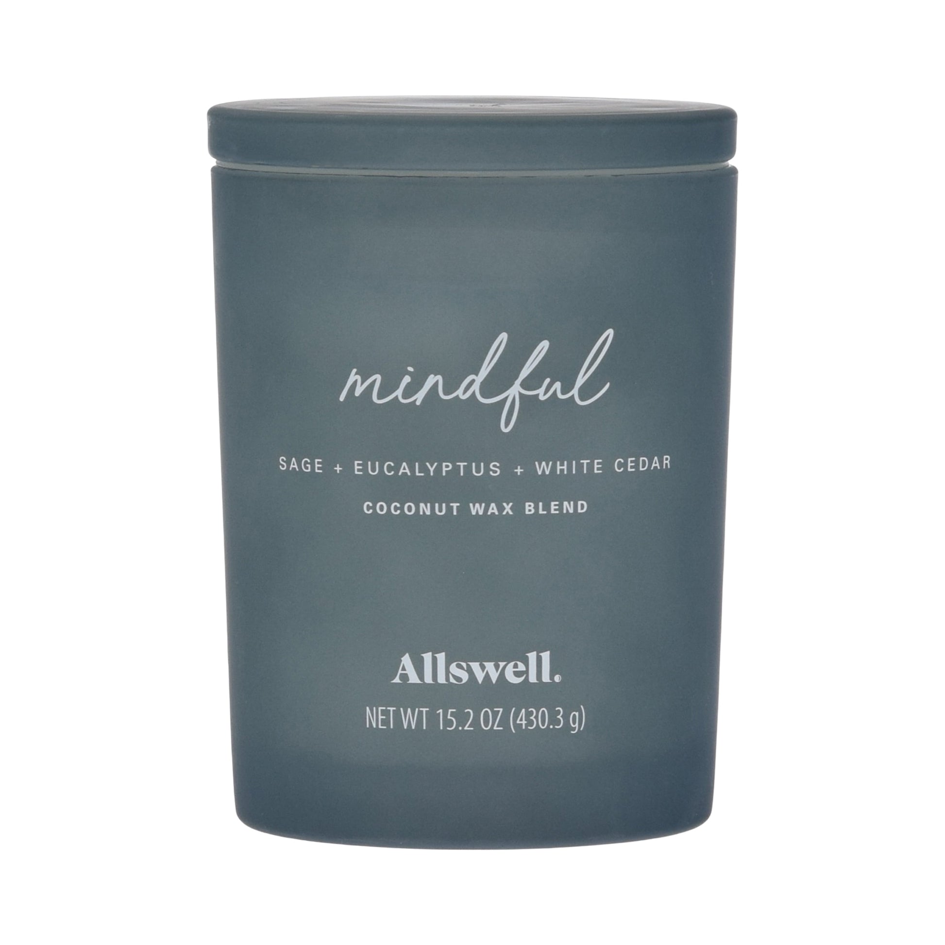 Mindful (Sage + Eucalyptus + White Cedar) Scented 2-Wick Spa Jar Candle 15Oz.