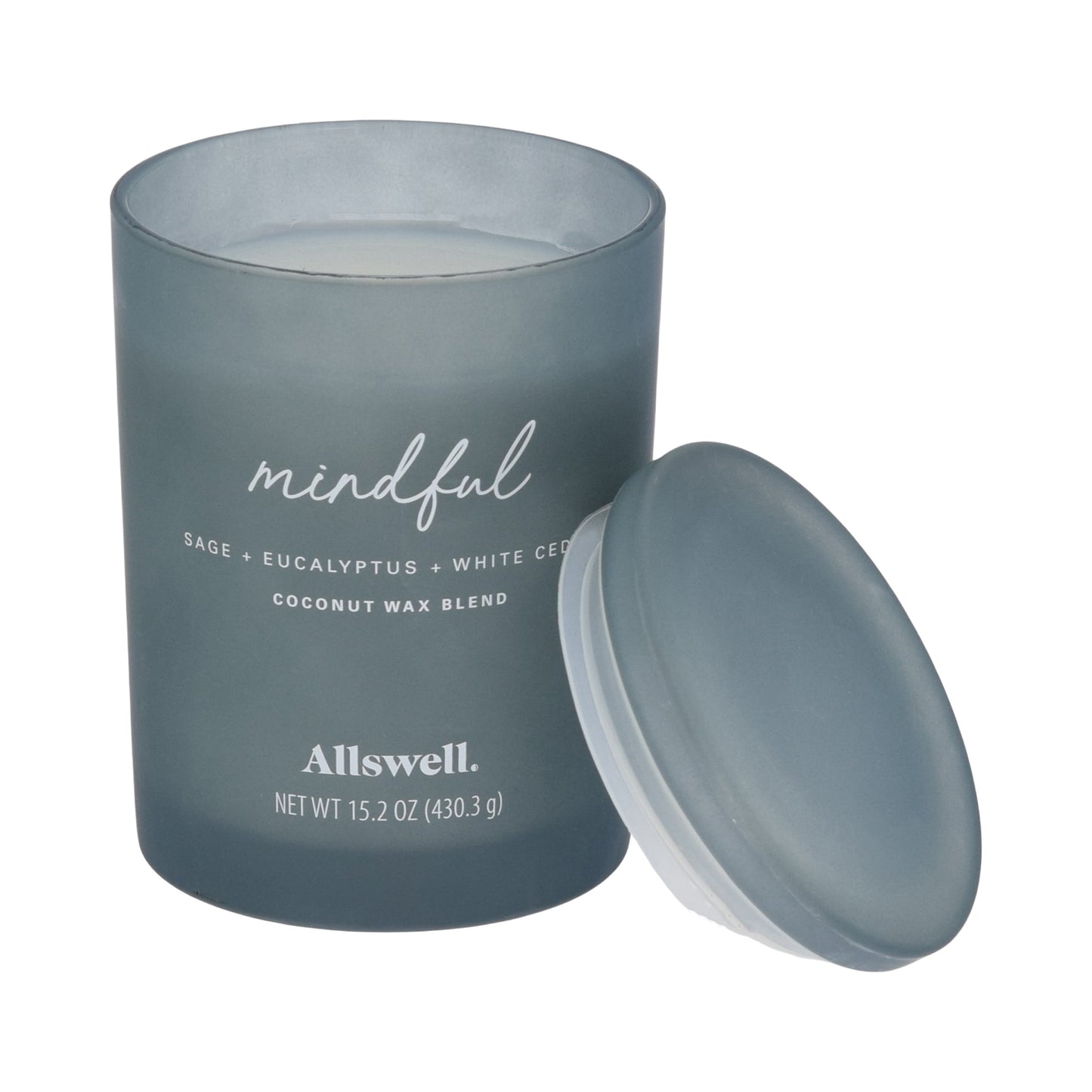 Mindful (Sage + Eucalyptus + White Cedar) Scented 2-Wick Spa Jar Candle 15Oz.