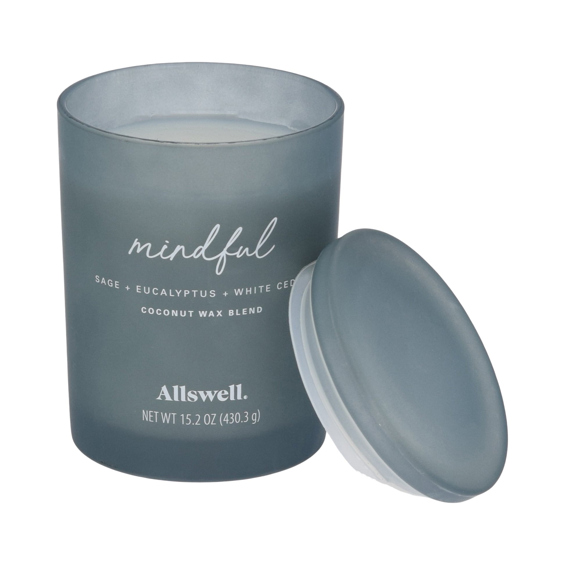 Mindful (Sage + Eucalyptus + White Cedar) Scented 2-Wick Spa Jar Candle 15Oz.