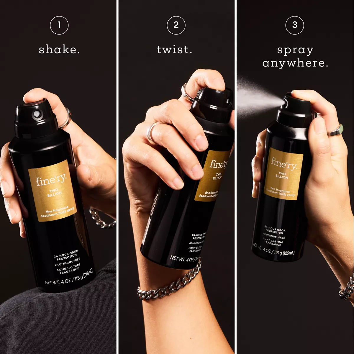 Fine'Ry. Men'S Deodorant Spray - Two Billion - 4Oz: Fresh Scent, under Arm Application