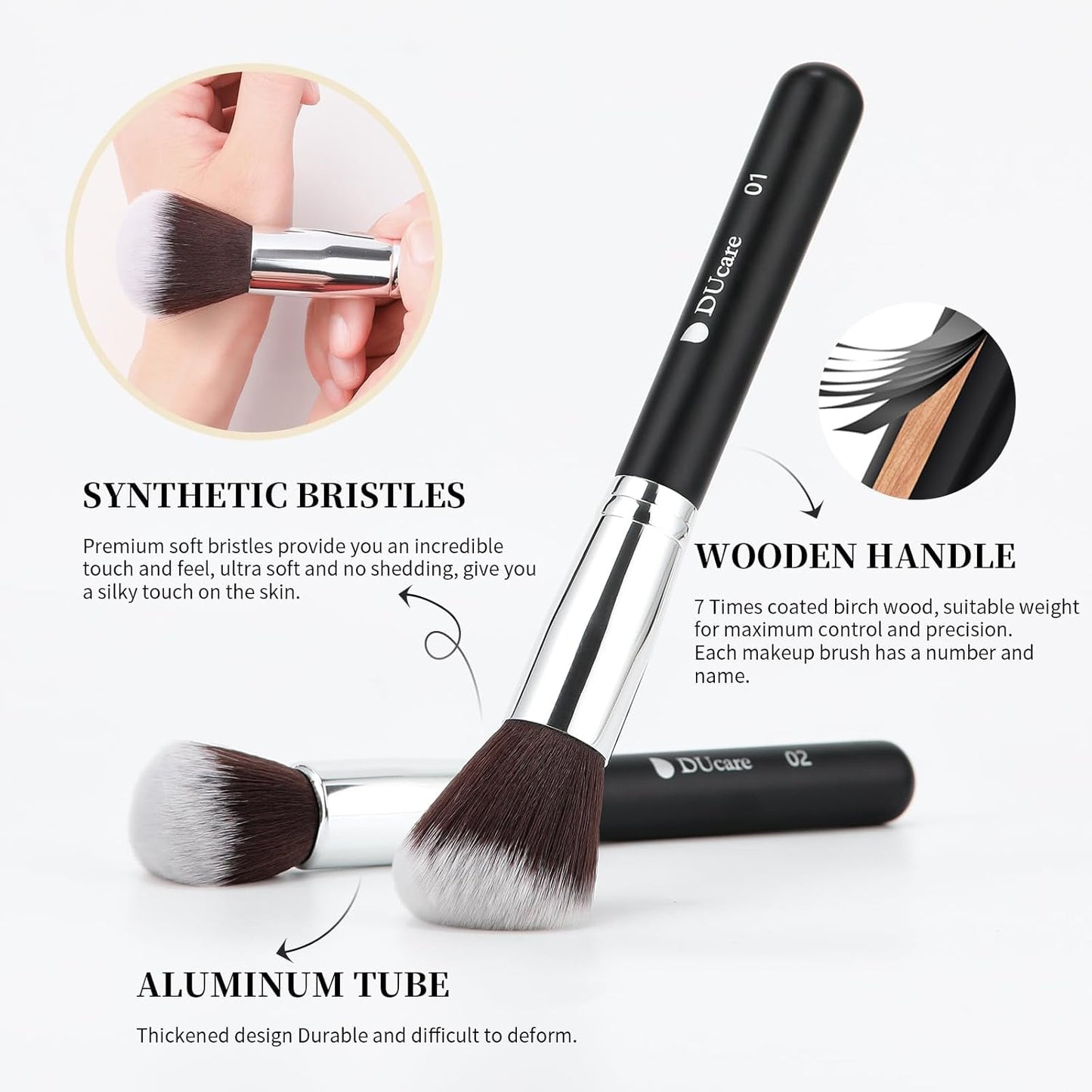 Makeup Brushes with Travel Bag 15Pcs Makeup Brush Set Kabuki Foundation Blending Blush Eyeliner Shadow Brow Concealer Brushes Kit